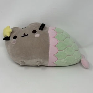 Gund Pusheen Mermaid Tail Kitty Cat Gray Chubby Plush Stuffed Toy 12" Soft - Picture 1 of 7