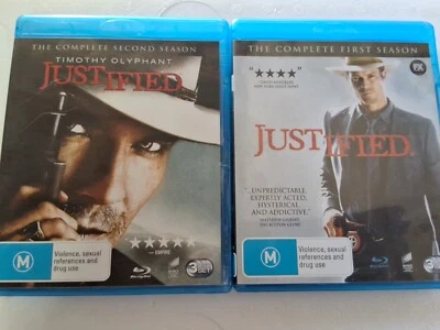 Justified,  Blu-ray Tv Series  First And 2nd Season,modern Day Western Hero,... - image 1 of 2