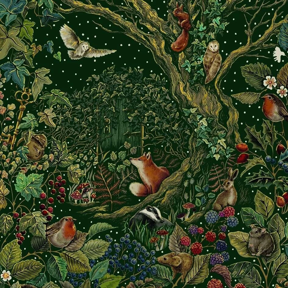 Tarjetas de Navidad Secret Garden Luxury en caja - Juego de 8 tarjetas de Navidad laminadas en relieve Foto 1 de 1