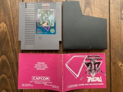 Trojan First Print Nintendo 1989 Nes 5 Screw Capcom Game w/ Manual Tested Clean! - Image 1 of 3