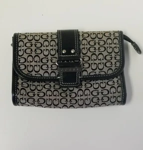 Vintage Guess Makeup Bag Black G Logo Canvas - Picture 1 of 5