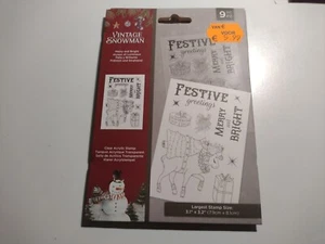 CLEAR STAMPS FOR SCRAPBOOKING MERRY AND BRIGHT NEW 3,1X3,2 INCH  - Picture 1 of 2