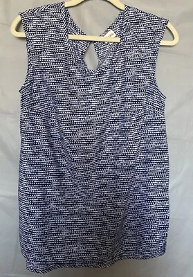 Blusa Merona para mujer talla Top túnica ligero sin mangas azul y blanco mediano Foto 1 de 4