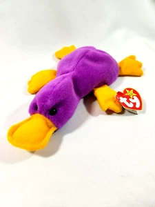 Ty Beanie Baby Patti the Platypus 1993 Retired RARE, PVC Pellets Mint w/ Errors - Picture 1 of 8