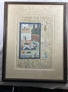 Antique INDIAN/PERSIAN ISLAMIC PAINTING on Paper with Illumination & Certificate - Picture 1 of 14