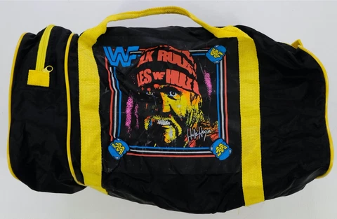 Rare VTG ERO INDUSTRIES Hulk Hogan Ultimate Warrior WWF Gym Duffle Bag 80s 90s Cover