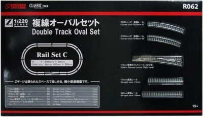 Rokuhan Z gauge R062 Rail Set-C Double Track Oval Set Classic Train Tracks Toy - Image 1 of 4