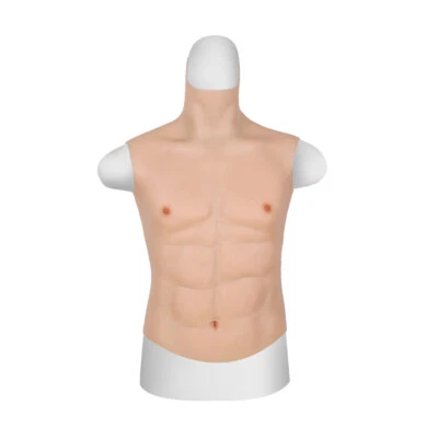 Dokier 硅胶 Cosplay 假男性肌肉套装变装者腹部胸部增强剂 — 第 1/4 张图片