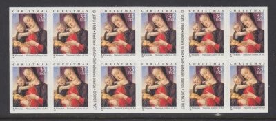 US #3355a Madonna and Child Booklet Pane of 20 Self-Adhesive 33 Cent Stamps MNH - Image 1 of 2