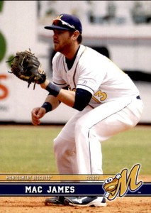 2017 Montgomery Biscuits Grandstand #14 Mac James San Marcos Texas Baseball Card