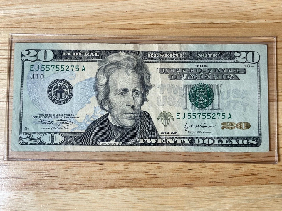 2004 $20 Dollar Bill Fancy Serial Number Trinary Note - Image 1 of 1