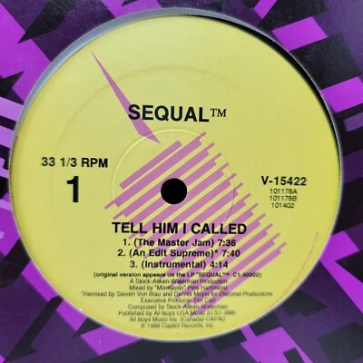 Sequal Tell Him I Called 12" Vinyl Record Single - Image 1 of 4
