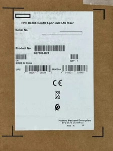 HPE ProLiant DL38X Gen10 1-port 3x x8 NVMe SlimSAS Riser Kit 867806-B21 x8/x8/x8 - Picture 1 of 4