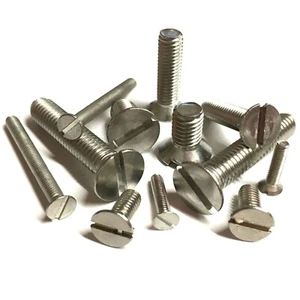 Tornillos de máquina avellanados ranurados M2 M2,5 M3 - Acero inoxidable A2 - Pernos CSK DIN 963 - Imagen 1 de 9