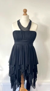 City Triangles, Dress, Large, UK 14, Black, Chiffon, Lined, Beaded, Evening - Picture 1 of 10