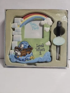 2006 Enesco “Look Who’s 2” Ceramic Picture Frame by Two by Two Noah's Ark - Picture 1 of 5