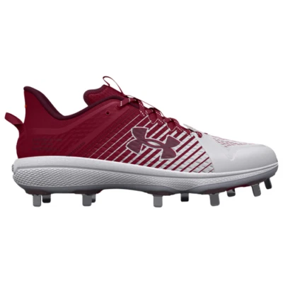 Under Armour Yard Low MT Baseball Metal Cleats Burgundy White Mens Sz 6.5 NEW - Image 1 of 4