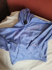 Nike Therma Fit Athletic Pullover Hoodie Size Youth Large Blue  With Pink Letter
