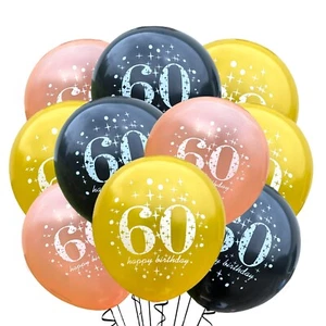60. Geburtstag Luftballons 12" Happy B-Day Latex Party Deko, 60 werden - Bild 1 von 14