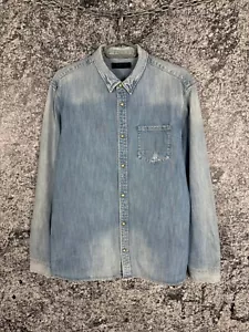 Men’s Allsaints Nanjemoi Long Sleeve Denim Shirt Button Up Size XL X-Large - Picture 1 of 10
