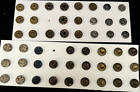 49 boutons métalliques anciens victoriens, dos floral paillettes - 14 mm