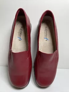 Diana Ferrari Supersoft Nature Size 6c Womens Red Leather Loafers Slip On Casual - Picture 1 of 12