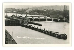 RPPC Regierungsschleusen in Seattle Wa Washington Echtfoto Postkarte - Bild 1 von 2