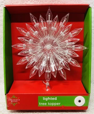 Acrylic Crystal Tree Top Starburst 9" Star Topper  Battery Operated NIB - Image 1 of 4