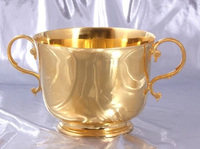 PUIFORCAT - GRANDE LOURDE COUPE A ANSES SUR BATE - ARGENT MASSIF MINERVE VERMEIL - Photo 1/4