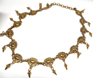 Cintura catena pendente vintage New York studio metallo ottone bohemien retrò 38" - Foto 1 di 6