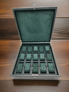 NEU Wolf British Racing Green Vegan Leather 15 Stück Uhrenbox - Bild 1 von 11