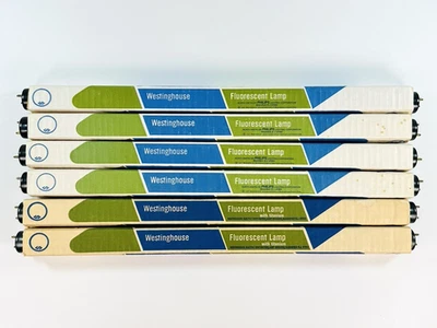 6-Pack Philips Westinghouse F15T8/CW T8 15W 18" Cool White Fluorescent Tube Lamp - Image 1 of 3