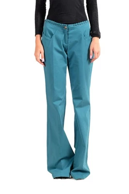 Just Cavalli Women's Bright Blue Flare Leg Flat Front Casual Pants US S IT 40 - Image 1 of 4