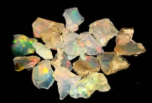 7.30 cts NaturalEthiopian Fire Opal Rough Slice Specimen *orst5 - Picture 1 of 5