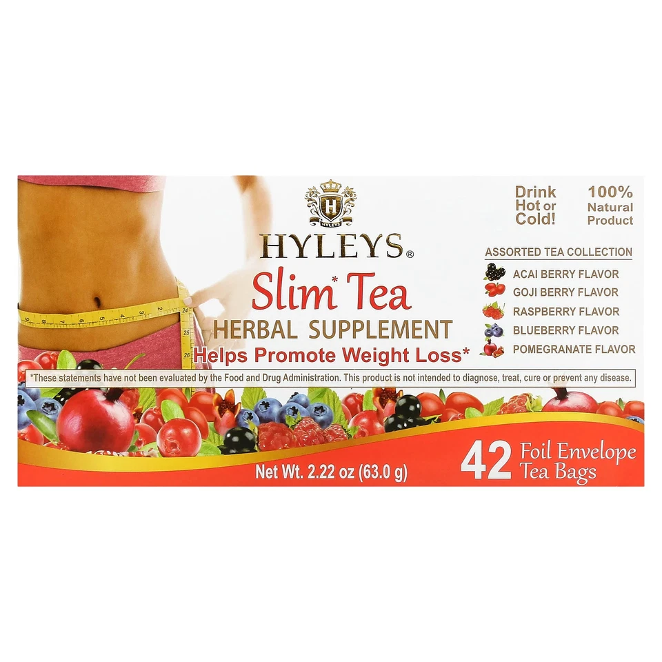 Hyleys Slim Tea Assorted Tea Collection Weight Loss Teabags - Pack of 42