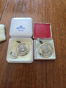Lot Of 3 Catholic Religious Medal John Cardinal Wright Pope Paulus VI 800 Silver - Picture 1 of 6