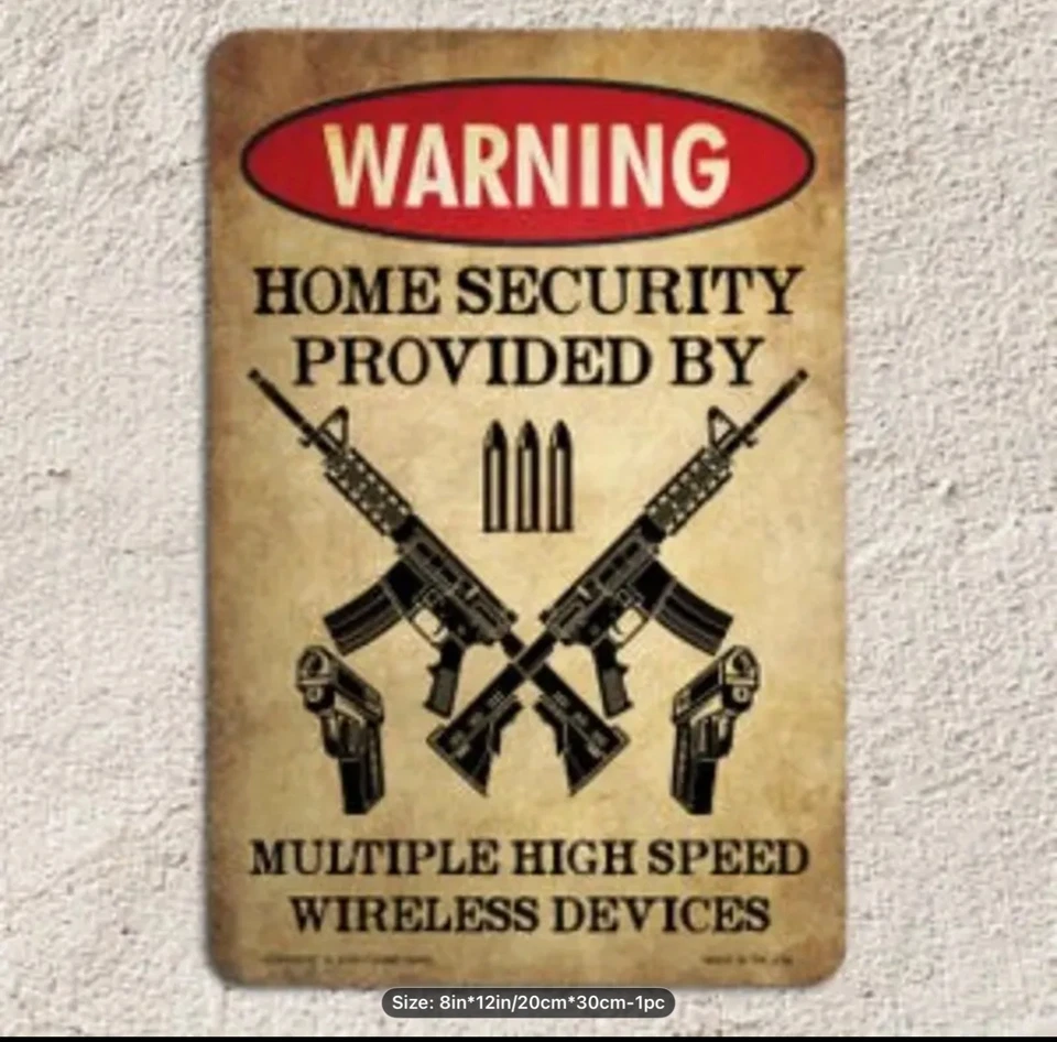 Home Security Provided by Multiple Wireless Devices Funny Metal Sign NEW 12x8 - Image 1 of 2