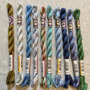 10 DMC Perle Color Variations Size 5 Pearl Cotton Thread No Repeats NOS - Picture 1 of 5