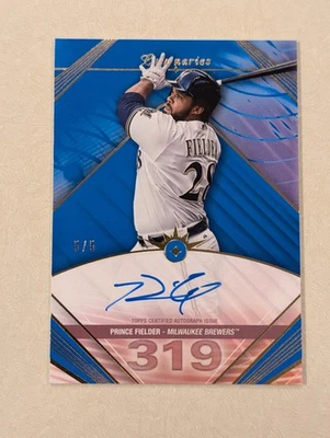 2024 Topps Luminaries Home Run Kings Auto Blue Prince Fielder /5 Brewers On Card - Image 1 of 4