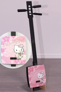 Hello Kitty Kojami Chinton Mini Shamisen Sakura Kimono with Stand and Case - Picture 1 of 12