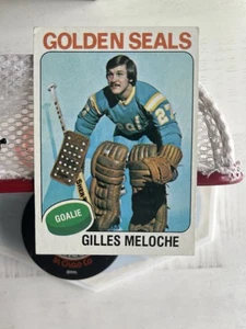 1975 Topps Ice Hockey Gilles Meloche #190 EX Condition Low Cost Shipping  - Picture 1 of 2