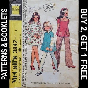 Abito/top/pantaloni vintage McCall's bambina modello #3847 taglia 8 TAGLIO - Foto 1 di 7