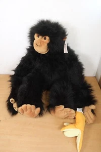 The Puppet Company Grande Scimmia Scimpanzé Scimpanzé Mano Puppet Peluche 30” con Banana! - Foto 1 di 20