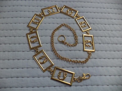 Cinturón de cadena de metal vintage raro NI 97 tono dorado para mujer Jaguar Leopardo 42" Foto 1 de 4