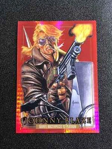 Johnny Blaze 2024 Marvel Masterpieces 92 Platinum #2 Red Prism 487/492 - Picture 1 of 2