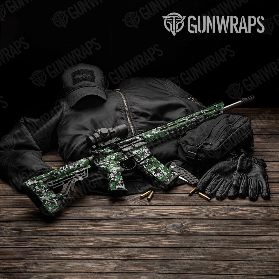 GunWraps Digital Tiger Green Premium AR-15 Vinyl Gun Wrap Skin Matte USA - Image 1 of 1