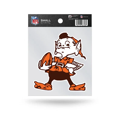 Cleveland Browns "Brownie" Static Cling Sticker NEW!! Window or Car 3x4 Inches - Image 1 of 2