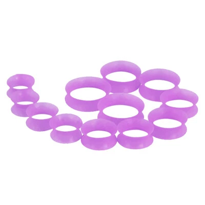 12-24PCS Big Gauge Stretching Kit Acrylic Taper Thin Silicone Tunnels 00G-20MM - Image 1 of 4