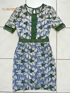 Aqua Brand Bloomingdales Dress Lavender Black Lace Overlay floral Small S D386 - Picture 1 of 7