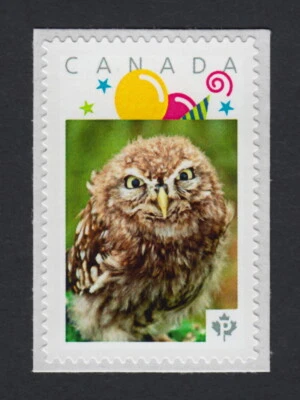 OWLET, BÚHO = Sello postal con foto Canadá 2015 [p15/3ow4/2] Foto 1 de 2